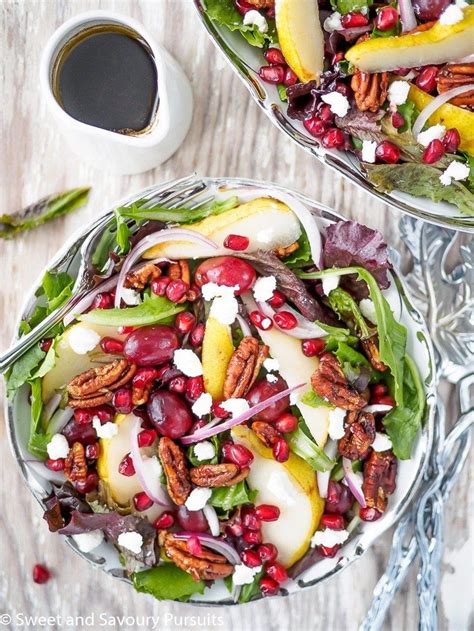 Pomegranate Pear And Pecan Salad With Balsamic Vinaigrette Recipe