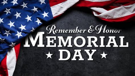 Us American Flag Over Remember And Honor Memorial Day Text Wallpaper