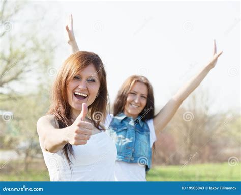 Two Happy Women Stock Image Image Of Grass Friend People 19505843