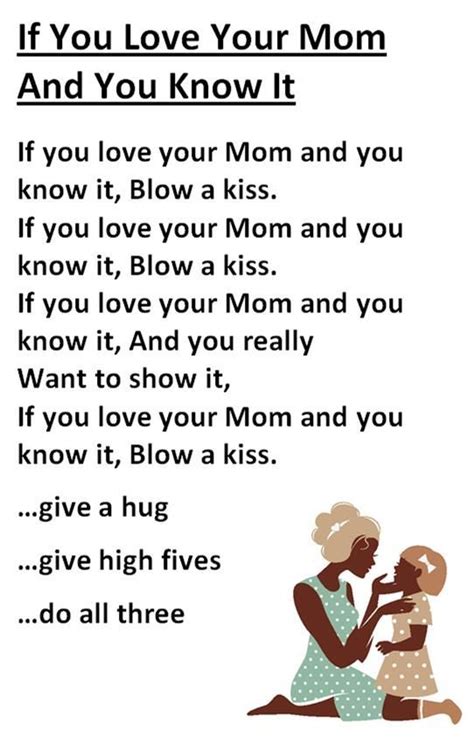 Itty Bitty Mother S Day Rhyme If You Love Your Mom And You Know It