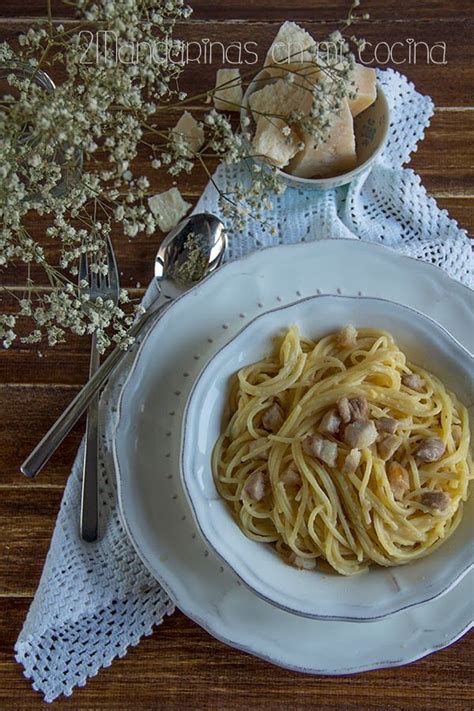 ¿cómo hacer esta receta de espaguetis a la carbonara? 2Mandarinas en mi cocina: Espaguetis a la carbonara ...