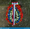 A Flower Wreath In Colors Of The Serbian Flag Stock Image - Image of ...