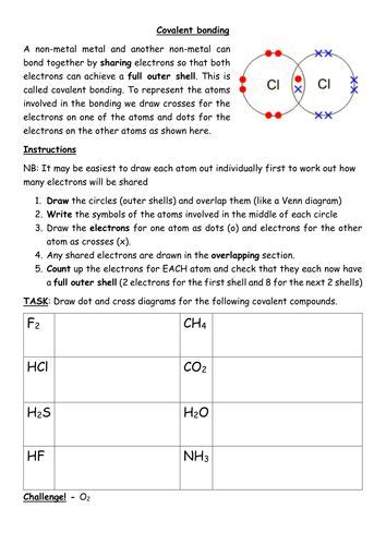 Covalent bonding worksheet | Teaching Resources | Covalent bonding