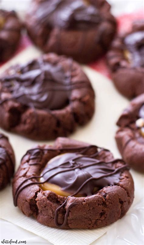 Chocolate Caramel Thumbprint Cookies A Latte Food