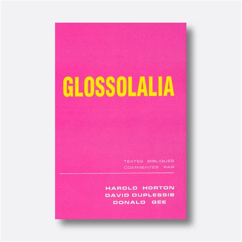 Glossolalia Edition Foi Et Victoire