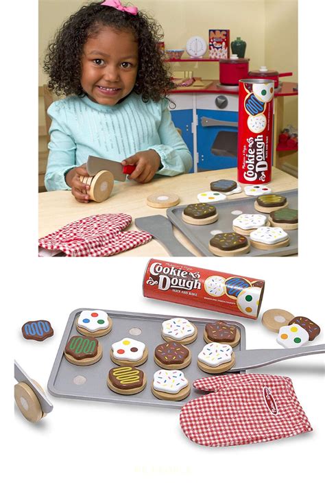 Melissa And Doug Slice And Bake Wooden Cookie Play Food Set Pretend Play
