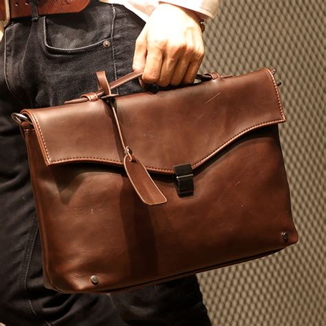 Buy Men Bag Top Handle Bags Leather Handbag Vintage