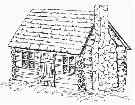How To Draw A Colonial Log Cabin Bing Images Cabin Art House