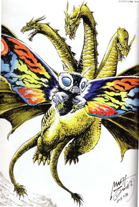 Rainbow Mothra And Grand King Ghidorah Godzilla 2 Godzilla Comics