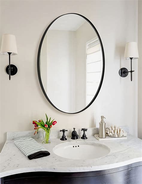 Andy Star Oval Bathroom Mirror Black Oval Mirror For Bathroom Oval