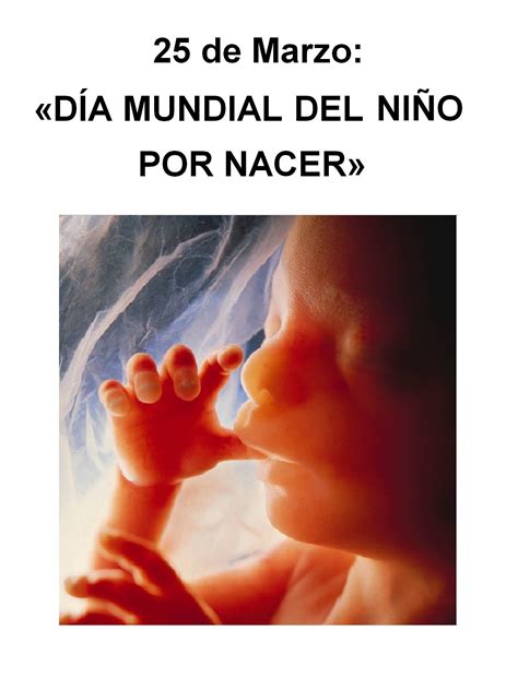 Dia Mundial Del Niño Por Nacer 25 De Marzo Hoy Es El Dia Mundial Del