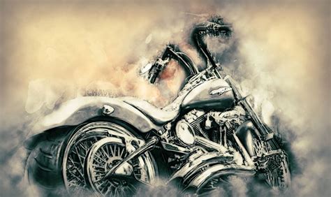 Harley Davidson Abstract Painting1 Alan Thompson Art Digital Art