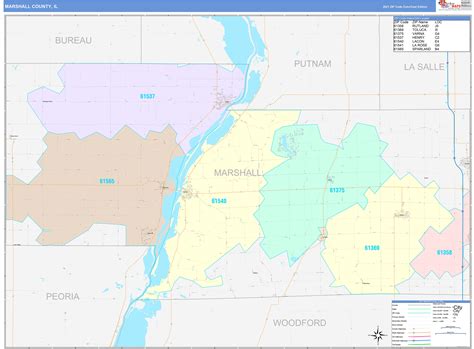 Marshall County Il Wall Map Color Cast Style By Marketmaps