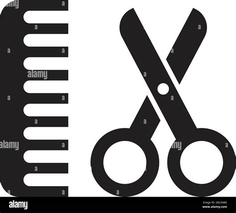 Comb And Scissors Icon Template Black Color Editable Comb And Scissors