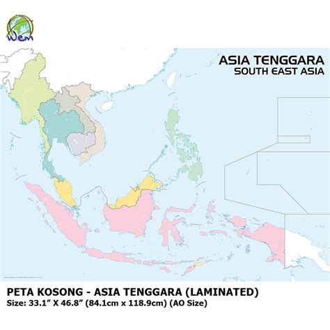 PETA KOSONG ASIA TENGGARA LARGE BLANK SOUTH EAST ASIA OUTLINE MAP 0