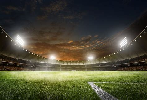 Football Field With Lights Dark Sky World Cup Backdrop Sports Hu0329
