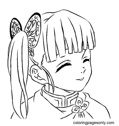 Demon Slayer Kanao Tsuyuri Coloring Page Free Printable Coloring Pages