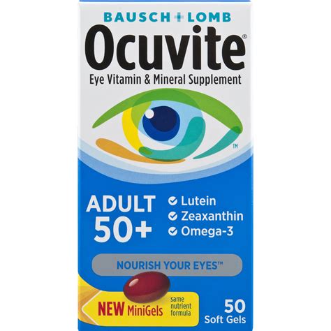 Ocuvite Adult 50 Eye Vitamin And Mineral Supplement 50 Soft Gels