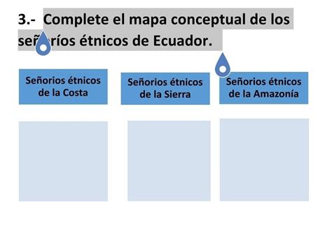 Complete el mapa conceptual de los señoríos étnicos de Ecuador x