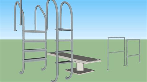 Swimming Pool Ladder And Diving Board Set 3d Warehouse