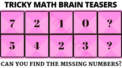 Tough Genius Math Problems Number Puzzles