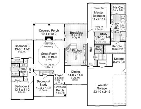 House Plan 59049 Traditional Style With 3000 Sq Ft 4 Bed 3 Ba