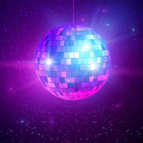 Disco Ball With Bright Rays And Bokeh Music And Dance Night Party