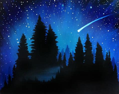 Shooting Star Painting Painting Website Night Painting