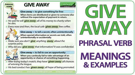 Give Away Phrasal Verb Meaning And Examples In English Youtube