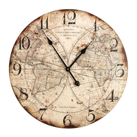 Old World Map Wall Clock 50 Liked On Polyvore Clock World Map