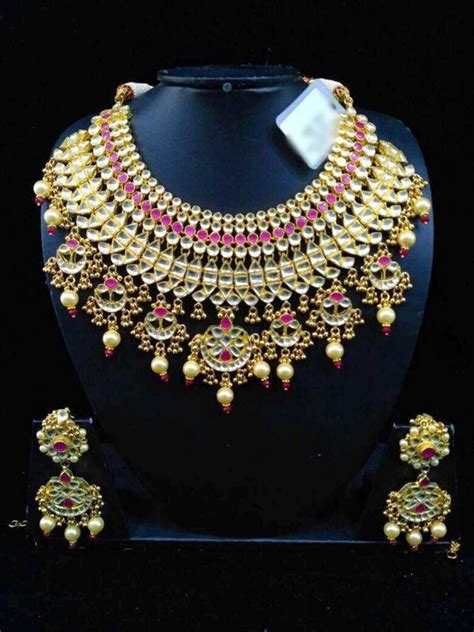Kundan Choker Necklaces For Indian Brides Kundan Jewelry Etsy Uk