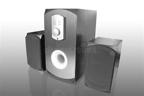 Computer Speakers And Amplifier Stock Photo Image Of Grey Holes 3822884