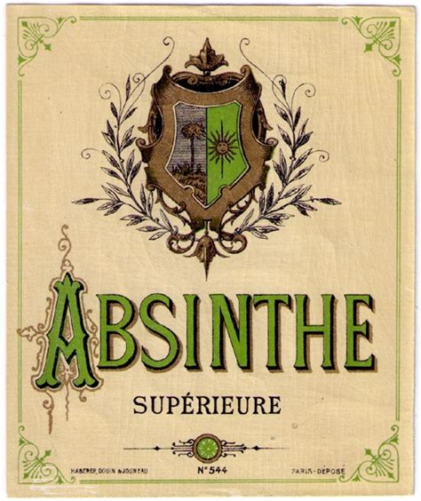 Antique Absinthe Superieure Bottle Label