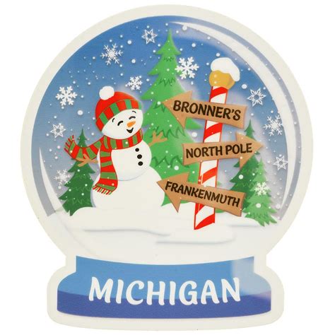Michigan Snow Globe Die Cut Vinyl Sticker