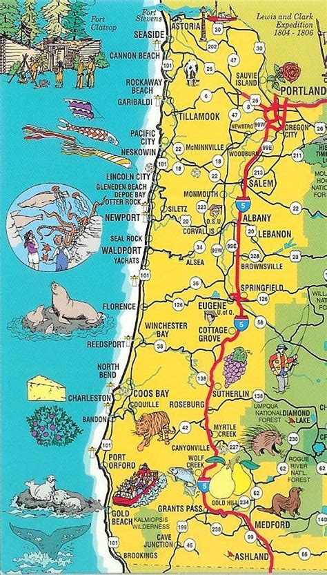 Oregon Coast Highway Map