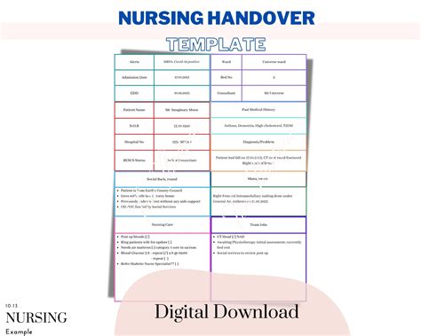 Nursing Handover Template Bedside Handover Sheet Clinical Nursing