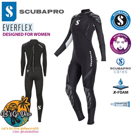 Scubapro🚩everflex Steamer 3mm For Women Wetsuit ชุดเว็ทสูทดำน้ำscuba Th