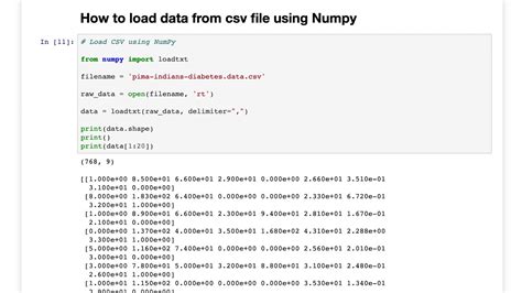 How To Load Data From Csv File Using Numpy Jupyter Notebook Python