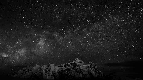 Wallpaper For Desktop Laptop Nf71 Starry Night Sky Mountain Nature