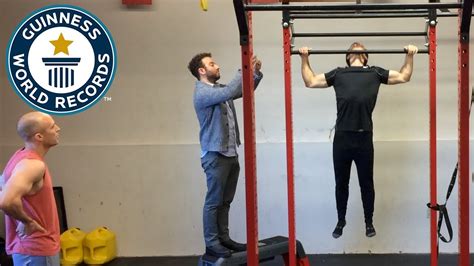 Most Pull Ups In One Minute Guinness World Records Youtube