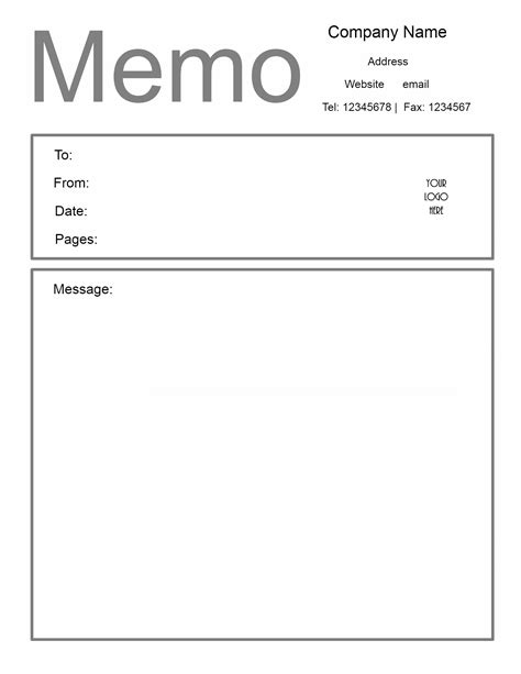 Free Microsoft Word Memo Template