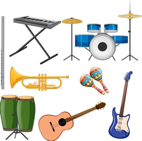 Musical Instruments Cartoon Set Royalty Free Vector Image