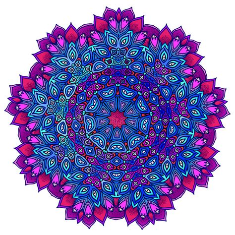 Detailed Ornamental Mandala Ona In A Purple And Blue Ethnic Ornament