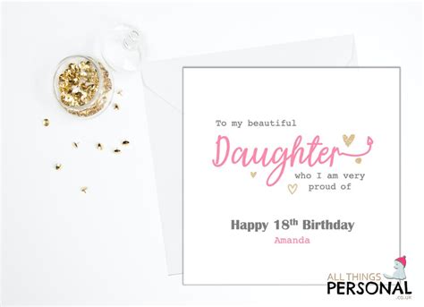 Personalised Daughter Birthday Card 18th 21st 30th 40th 50th Etsy