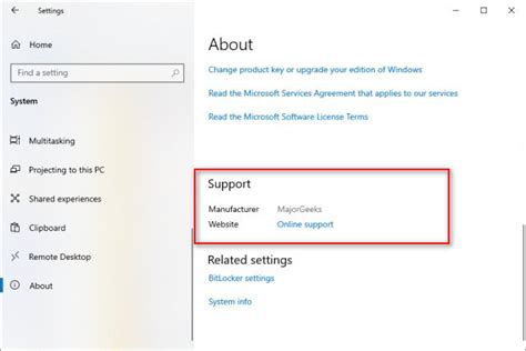 How To Add Edit Or Change Oem Information In Windows 10 Majorgeeks