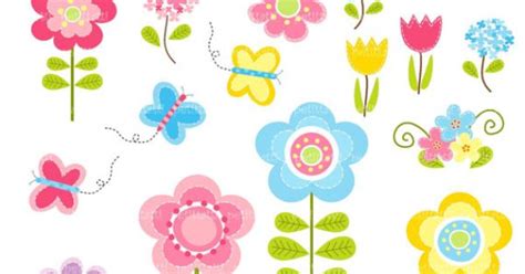 Flowers Clip Art Butterfly Clip Art Instant Download