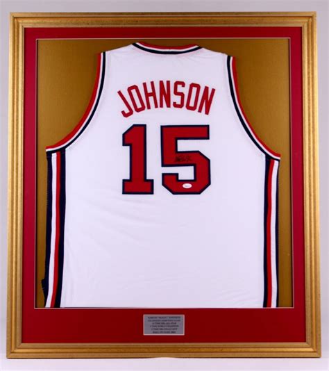 Magic Johnson Signed Team Usa Dream Team 35x39 Custom Framed Jersey