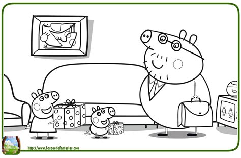 Navidad Peppa Pig Dibujos Animados Dibujos Para Colorear Paginas