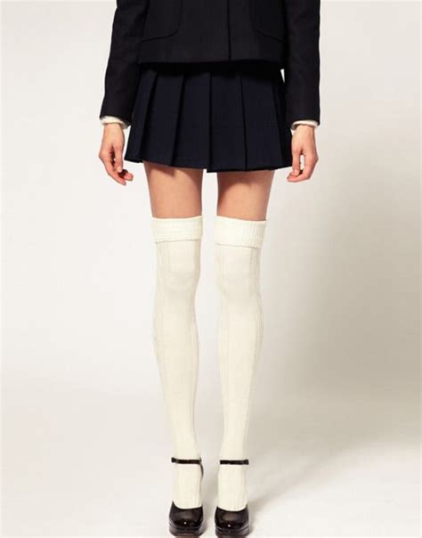 White Over The Knee Socks With Mary Janes Fashion Over The Knee