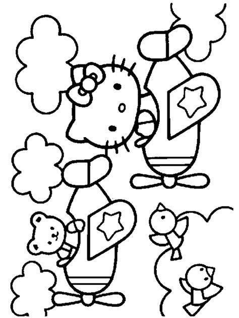 Simple free hello kitty coloring page to print and color. Pin by Lenka Hradilová - Smáhová on Hello Kitty | Omalovánky